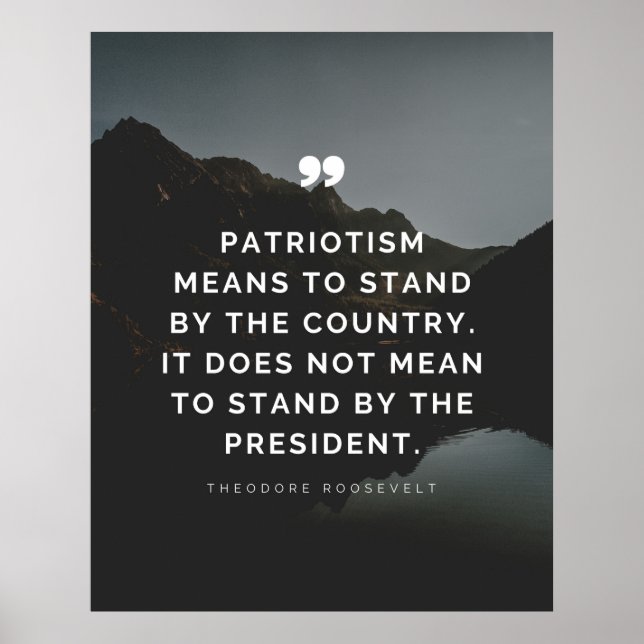 Patriotism means to stand by the country poster (Front)