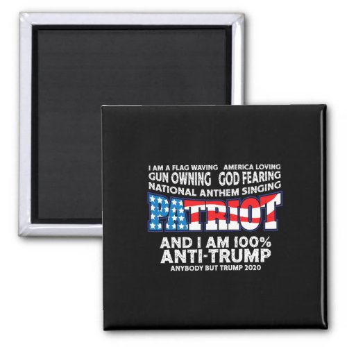 Patriots Flag Waving Red White And Blue Anti Trump Magnet