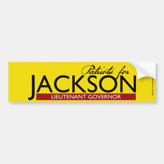 Patriots for Jackson for Lt. Governor Bumper Stick Bumper Sticker (Front)