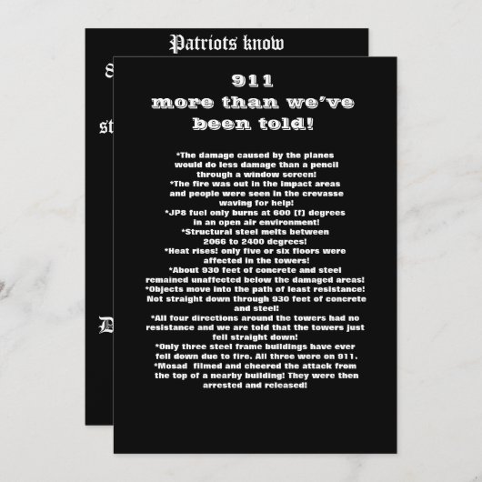 Patriots know (Front/Back)