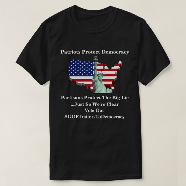 Patriots Protect Democracy T-Shirt (Design Front)