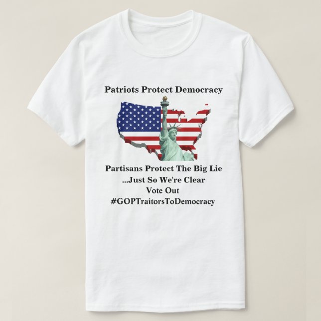Patriots Protect Democracy T-Shirt (Design Front)