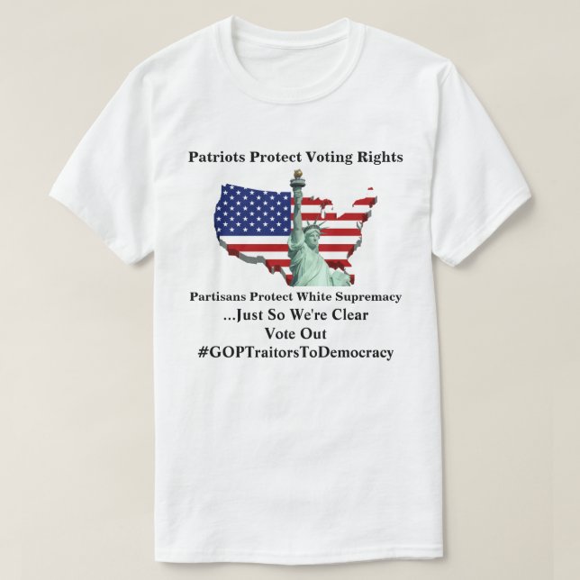 Patriots Protect Voting Rights T-Shirt (Design Front)