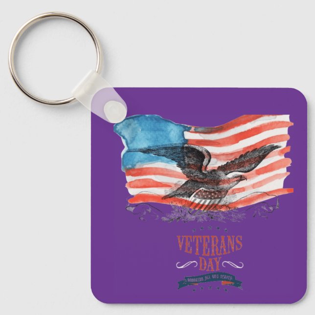 Patriots remembered royal purple keychain (Front)