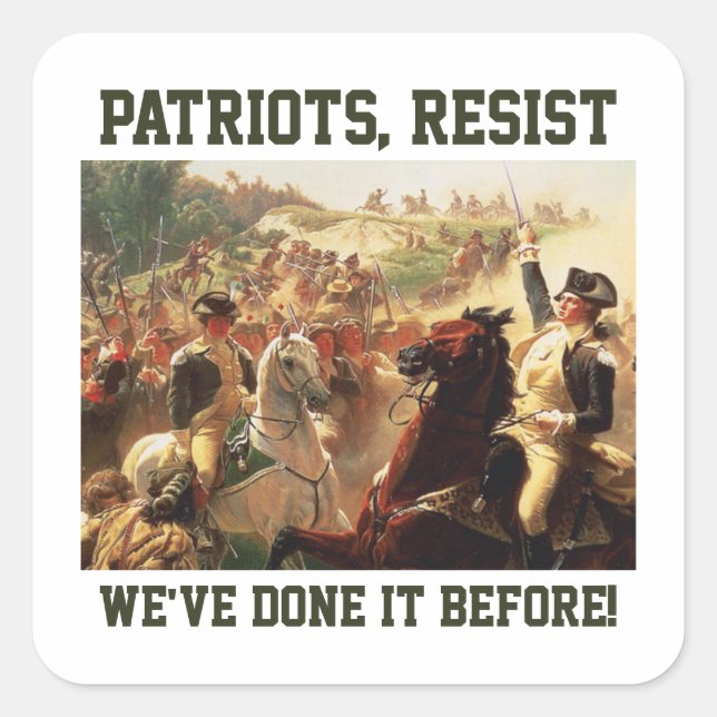 Patriots Resist Attacks on Democracy  Square Sticker (Front)