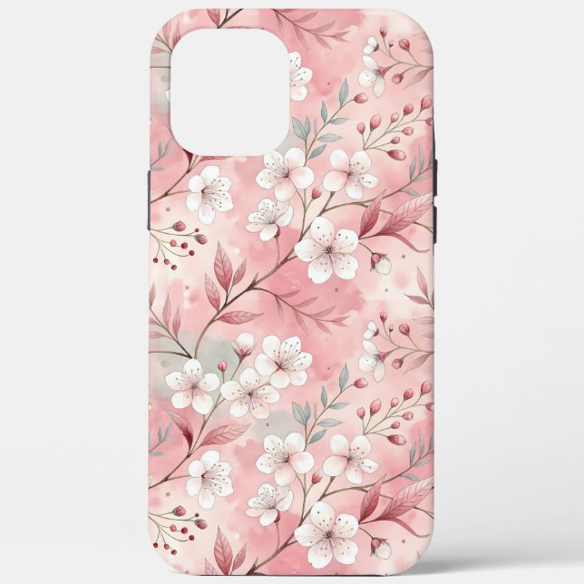 Patrón de Flor de Sakura Rosa  Case-Mate iPhone Case (Back)