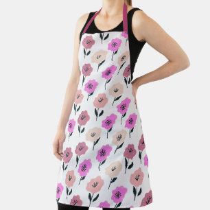 Patrón floral vibrante apron