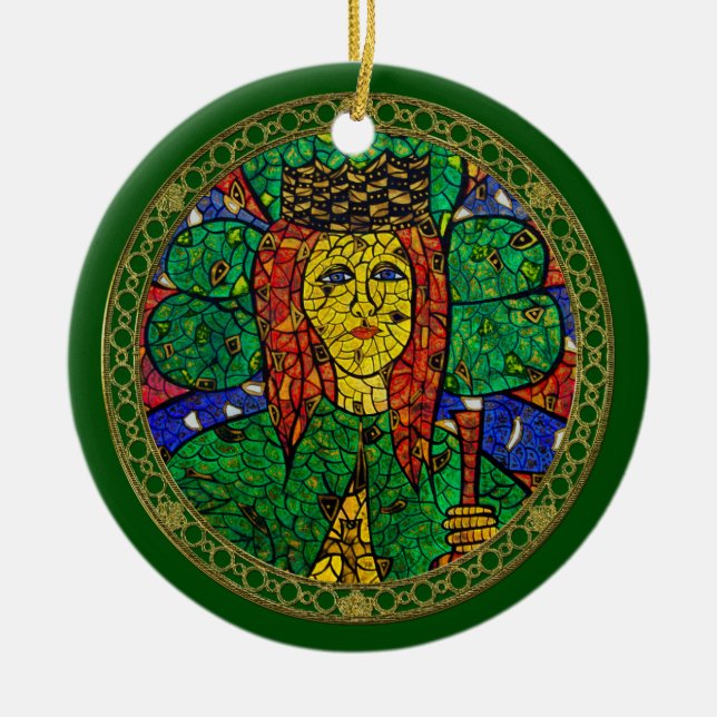 Patron Saint Of Depression And Anxiety St Dymphna Ceramic Ornament (Front)