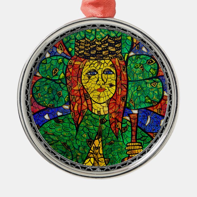 Patron Saint Of Depression And Anxiety St Dymphna Metal Ornament (Front)