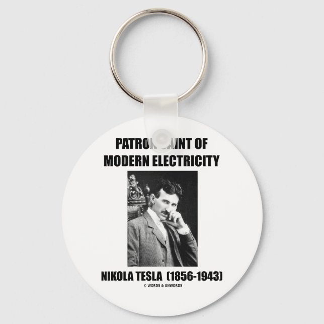 Patron Saint Of Modern Electricity (Nikola Tesla) Keychain (Front)