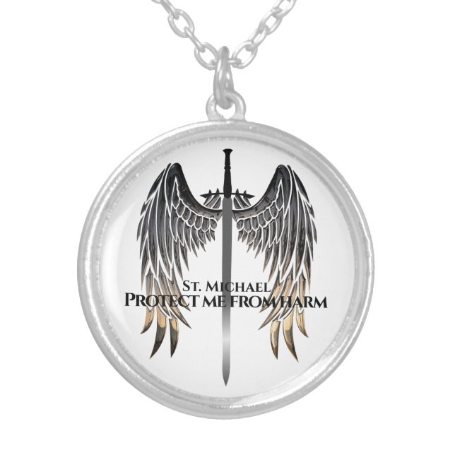 Patron Saint of Protection St. Michael Necklace (Front)