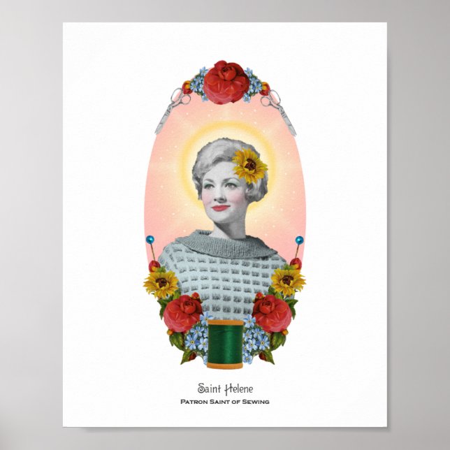 Patron Saint of Sewing Retro Art Print 8x10 (Front)