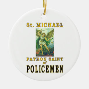 PATRON SAINT POLICEMEN CERAMIC ORNAMENT