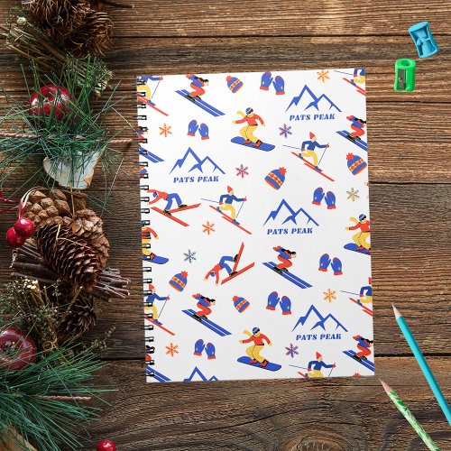 Pats Peak New Hampshire Ski Snowboard Pattern Notebook