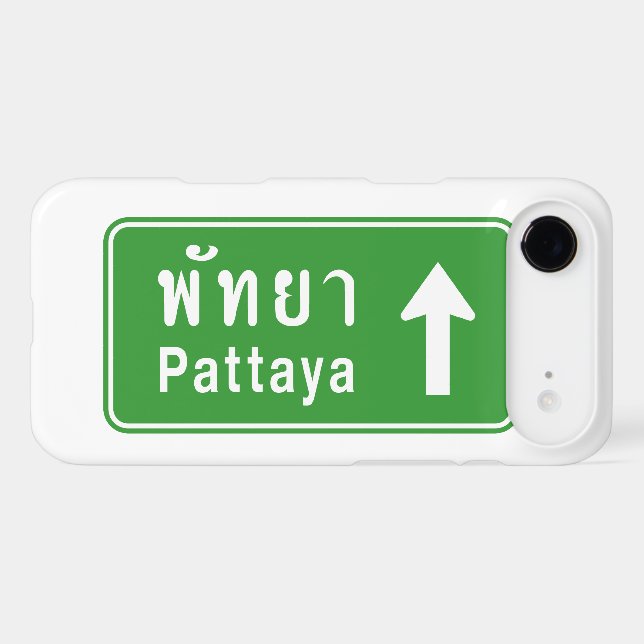 Pattaya Ahead ⚠ Thai Highway Traffic Sign ⚠ Case-Mate iPhone Case (Back (Horizontal))