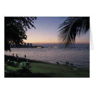 Pattaya Beach Sunset ... Chonburi, Thailand Card