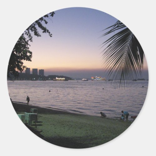 Pattaya Beach Sunset  Chonburi Thailand Classic Round Sticker