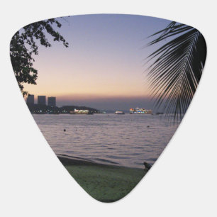 Pattaya Beach Sunset ... Chonburi, Thailand Guitar Pick