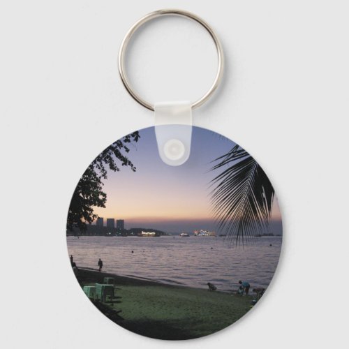 Pattaya Beach Sunset  Chonburi Thailand Keychain