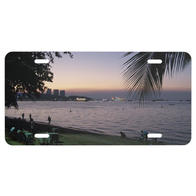 Pattaya Beach Sunset ... Chonburi, Thailand License Plate (Front)