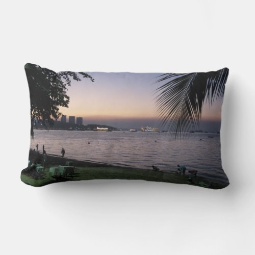 Pattaya Beach Sunset  Chonburi Thailand Lumbar Pillow