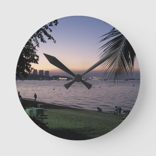 Pattaya Beach Sunset  Chonburi Thailand Round Clock