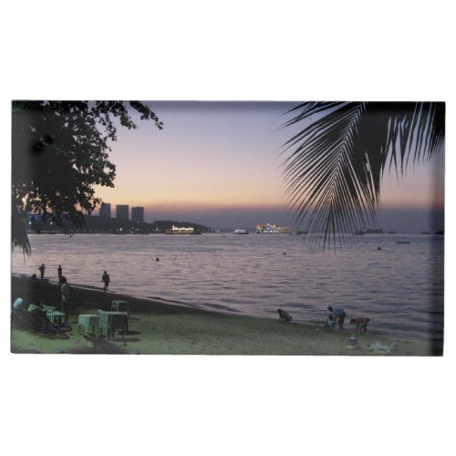 Pattaya Beach Sunset  Chonburi Thailand Table Card Holder