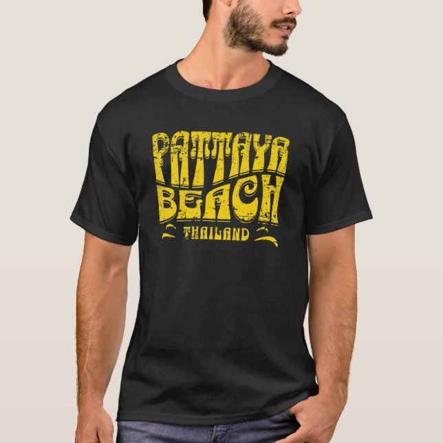 Pattaya Beach Thailand Retro Distressed Design T-Shirt (Front)