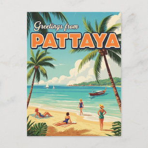 Pattaya Beach Thailand Travel Postcard