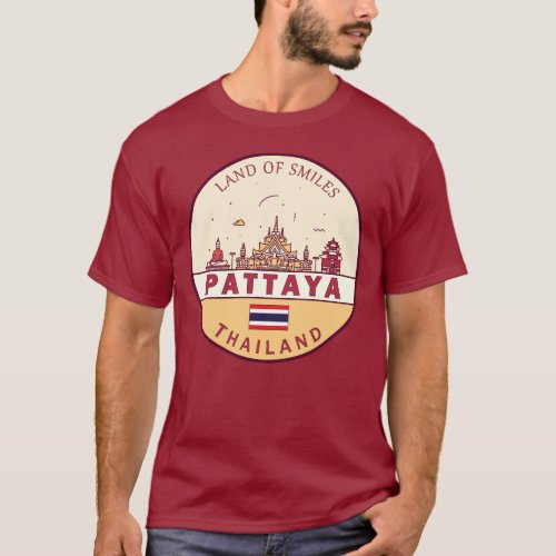 Pattaya Thailand City Skyline Emblem T_Shirt