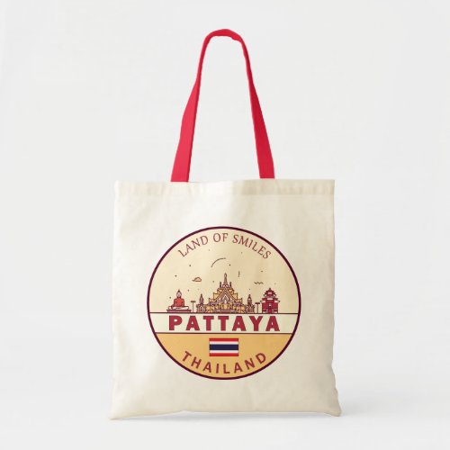 Pattaya Thailand City Skyline Emblem Tote Bag