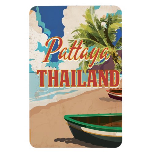 Pattaya Thailand Vintage Travel Poster Magnet