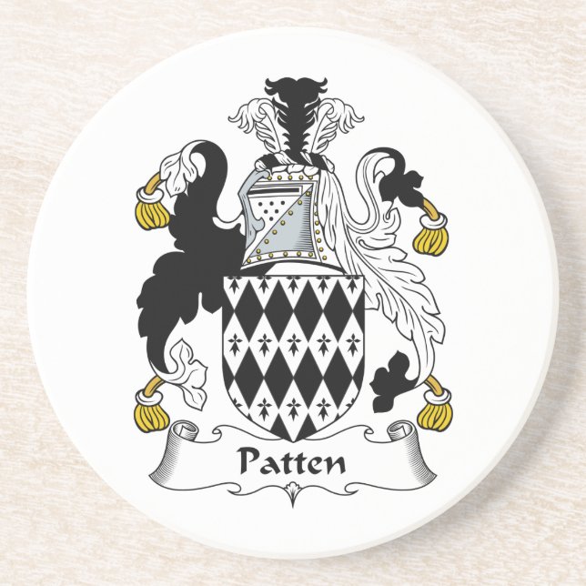 Patten Family Crest Drink Coaster (Front)