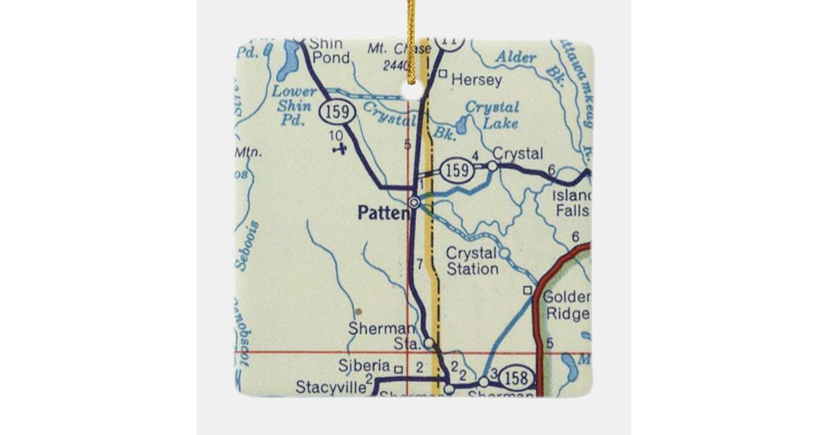 Patten Maine Vintage Map Ceramic Ornament Zazzle