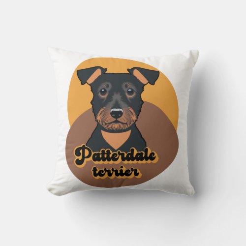 Patterdale terrier   throw pillow