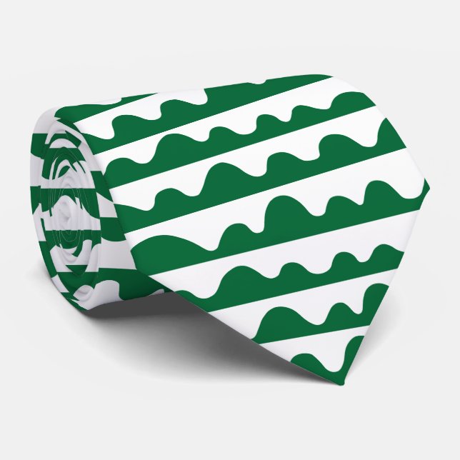 Pattern 020815 - Forest Green and White Tie (Rolled)