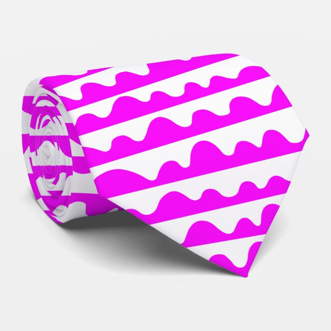 Pattern 020815 - Magenta and White Neck Tie (Rolled)