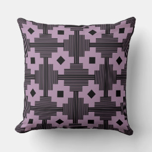 Pattern 061214 - Black with Mauve b38fb1 Throw Pillow