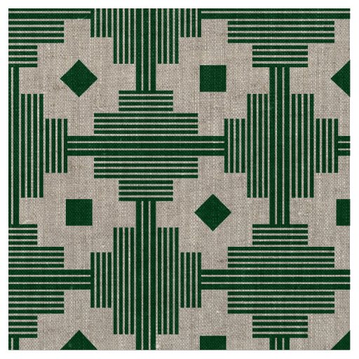 Pattern 061214 - White With Dark Green 02481c Fabric