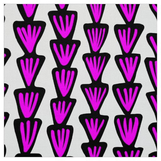 Pattern 070515 - Black and Magenta on White Fabric