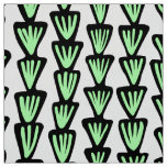 Pattern 070515 - Black and Mint Green on White Fabric