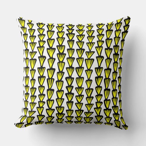 Pattern 070515 _ Black and Yellow on White Throw Pillow