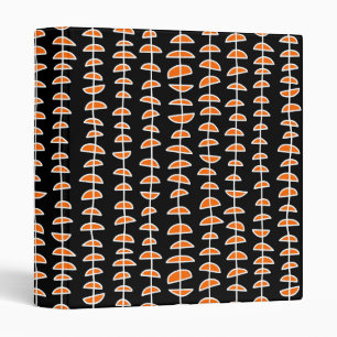 Pattern 080515- White and Orange on Black 3 Ring Binder