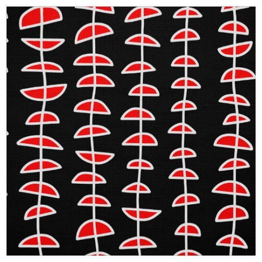Pattern 080515 - White and Red on Black Fabric