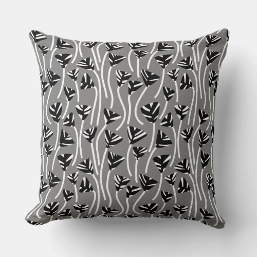 Pattern 210121 _  Black White and 50 Gray Throw Pillow