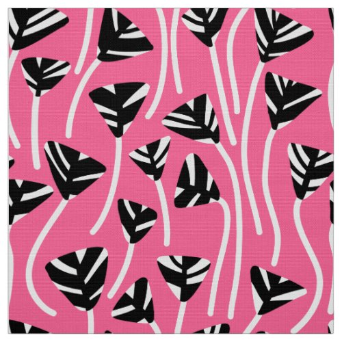 Pattern 210121 _   Black White and Deep Pink Fabric