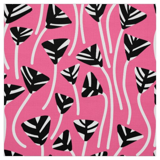 Pattern 210121 -   Black, White and Deep Pink Fabric