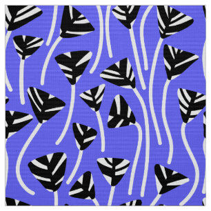 Pattern 210121 -  Black, White and Electric Blue Fabric