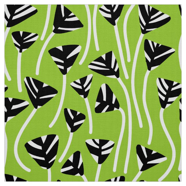 Pattern 210121 - Black, White and Martian Green Fabric (Swatch)