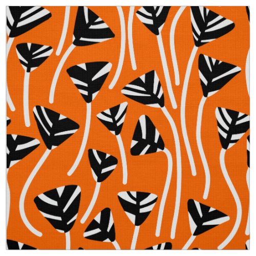 Pattern 210121 _ Black White and Orange Fabric